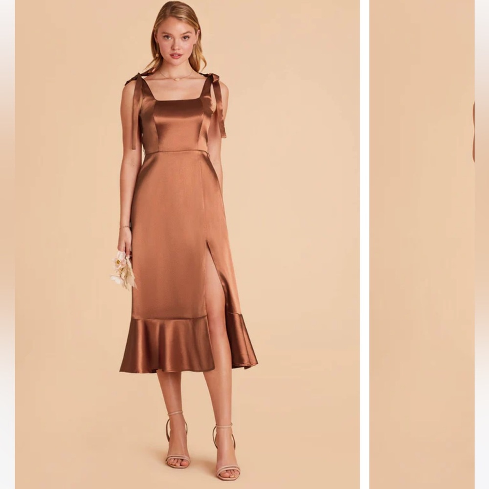 Birdy Grey Eugenia midi dress in satin rust NWOT